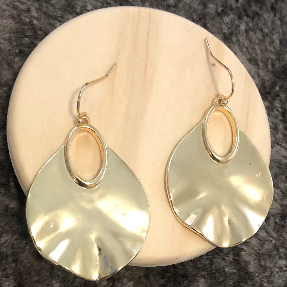 Ally Gold Hammered Teardrop Earrings
